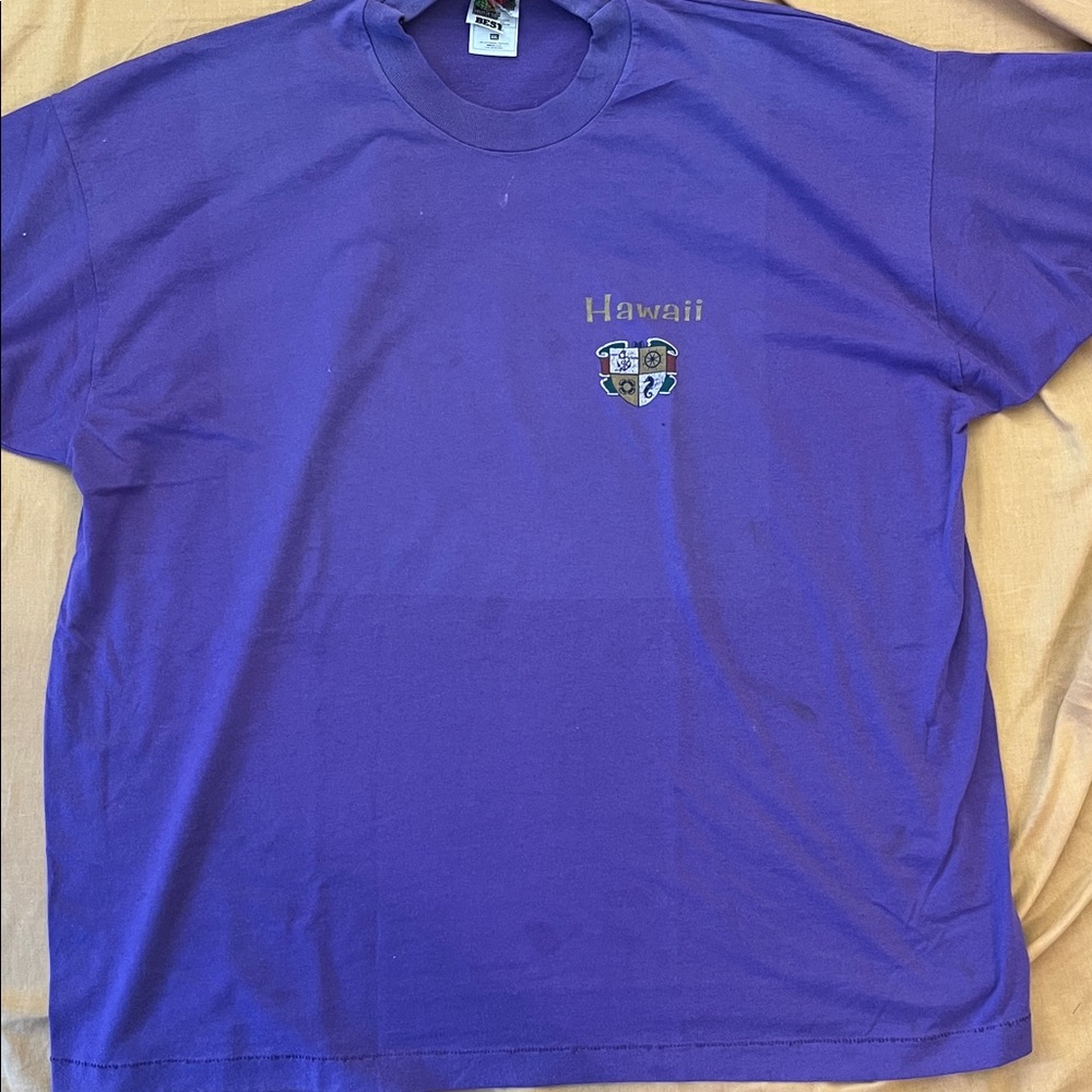 Fruit of the Loom Purple Hawaii Men's Tee